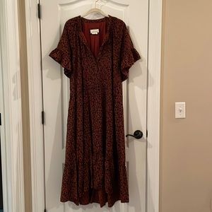 Anthropologie Brown High Low Dress
